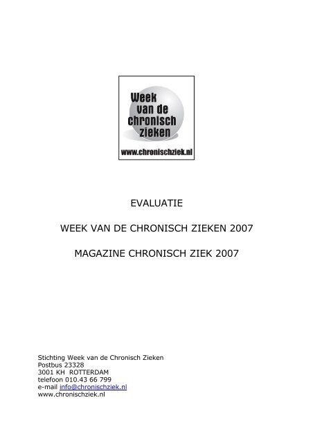 Evaluatierapport - Week van de chronisch zieken