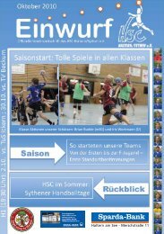 Die Sythener Handballtage 2010 - HSC Haltern-Sythen 1992 e. V.