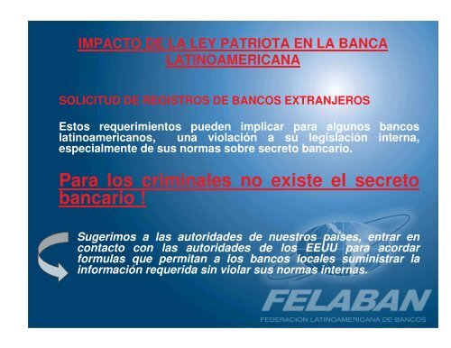 FEDERACION LATINOAMERICANA DE BANCOS - Felaban