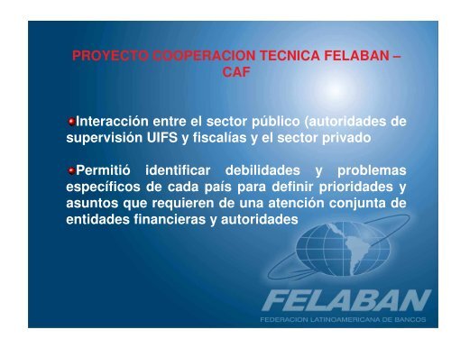 FEDERACION LATINOAMERICANA DE BANCOS - Felaban