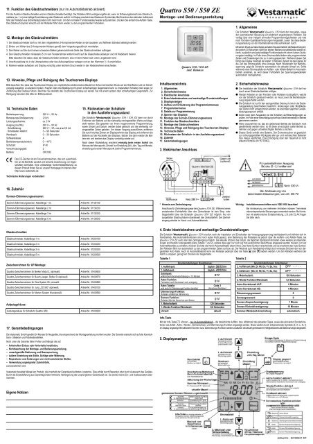 Bedienungsanleitung Vestamatic Quattro S50 - RollladenShop24.de