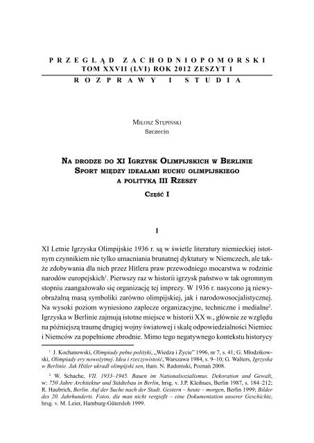 Pobierz caÅ‚y numer w wersji PDF. - PrzeglÄ…d Zachodniopomorski