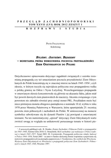 Pobierz caÅ‚y numer w wersji PDF. - PrzeglÄ…d Zachodniopomorski