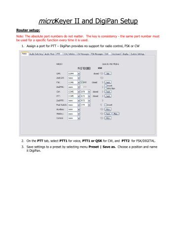 micro Keyer II and DigiPan Setup - microHAM