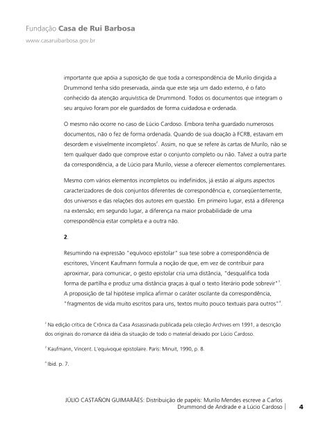 Distribuição de papéis: Murilo Mendes escreve a Carlos Drummond ...
