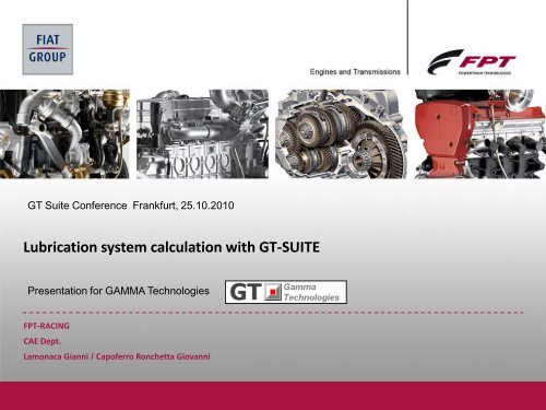 Lubrication system calculation with GT-SUITE - Gamma Technologies