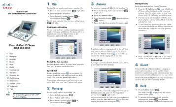 Cisco Unified IP Phone 9951 and 8961 Quick Start for Administrative ...