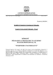 Master Profesional - Fakulteti Inxhinierise Mekanike