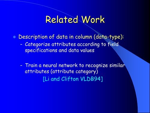 Matching Schemas From Disparate Data Sources