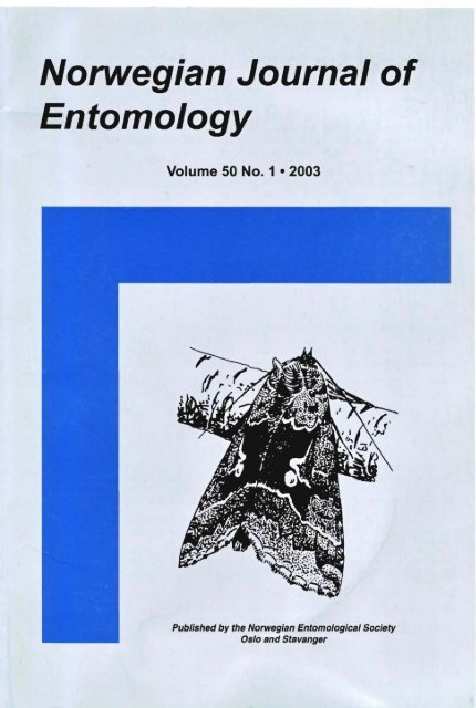 Norwegian Journal of Entomology - Norsk entomologisk forening