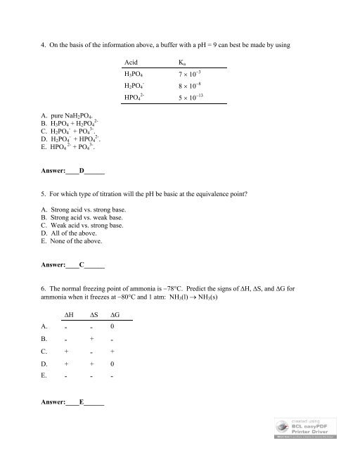 Exam #4 Key