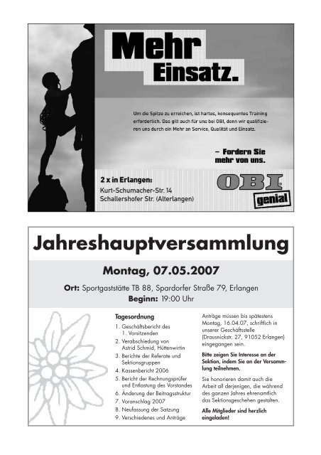 Sektionsmitteilung Sommer 2007 - Alpenverein Sektion Erlangen