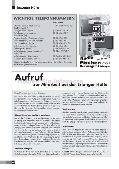 Sektionsmitteilung Sommer 2007 - Alpenverein Sektion Erlangen