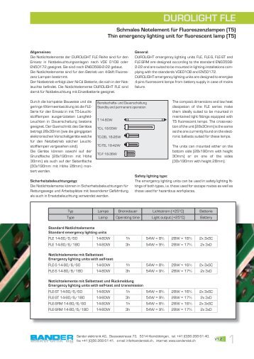 DUROLIGHT FLE - Sander elektronik