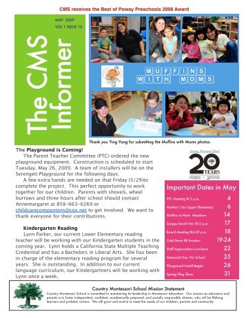May, 2009 - Country Montessori School