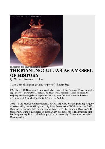 the manunggul jar as a vessel of history - AboutPhilippines