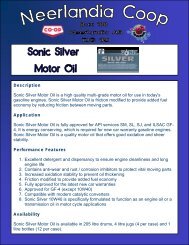 Description Sonic Silver Motor Oil is a high ... - Neerlandia Co-op