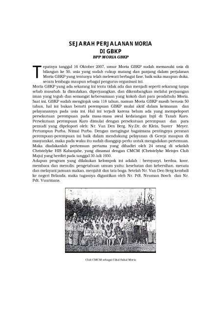 Sejarah Perjalanan Moria Revisi 2 Pdf Moria Gbkp