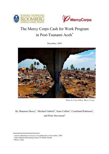 The Mercy Corps Cash for Work Program in Post-Tsunami Aceh
