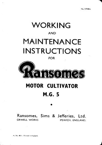 Ransomes Motor Cultivator M.G.5. Working ... - OldEngine.org