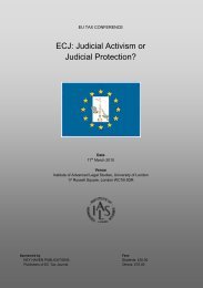 ECJ: Judicial Activism or Judicial Protection? - Institute of Advanced ...