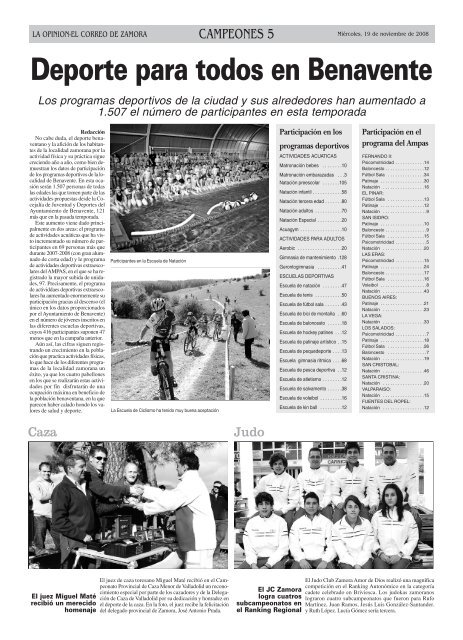 Benavente apuesta por el deporte - La OpiniÃ³n de Zamora
