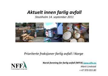 Aktuelt innen farlig avfall - Avfall Sverige