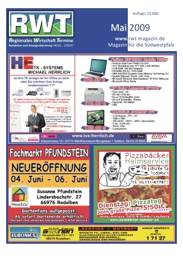 Mai 2009 - RWT - Magazin für die Südwestpfalz