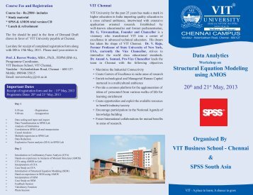 Workshop on Structural Equation Modeling using ... - VIT University