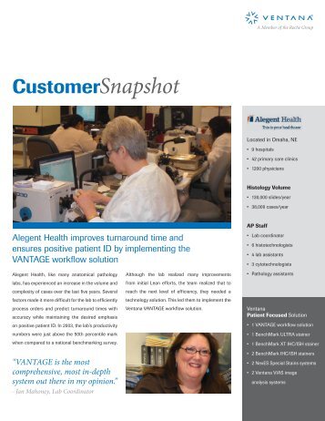 Alegent Health Snapshot - Ventana Medical Systems