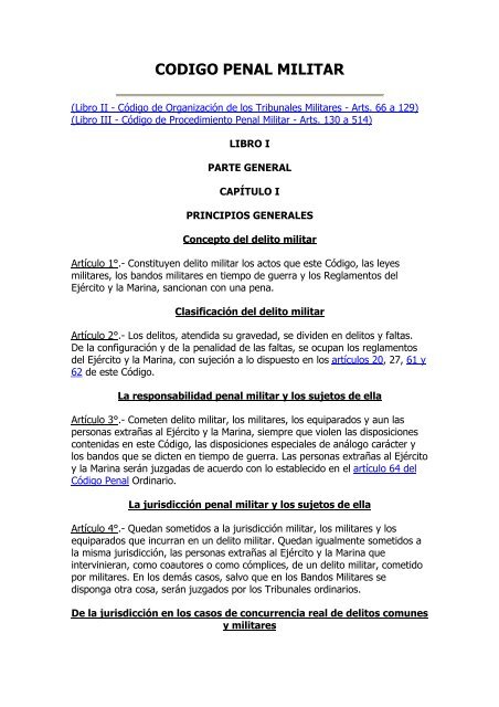 CODIGO PENAL MILITAR - Aranco & Asociados