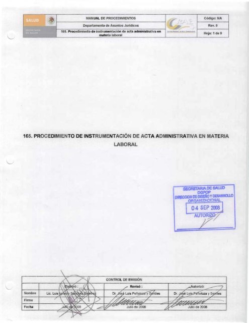 165. Procedimiento de instrumentaciÃ³n de acta administrativa en ...