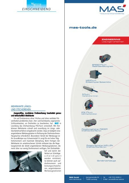 mehrkante lÃ¤ngs- und stechdrehen - MAS Tools & Engineering