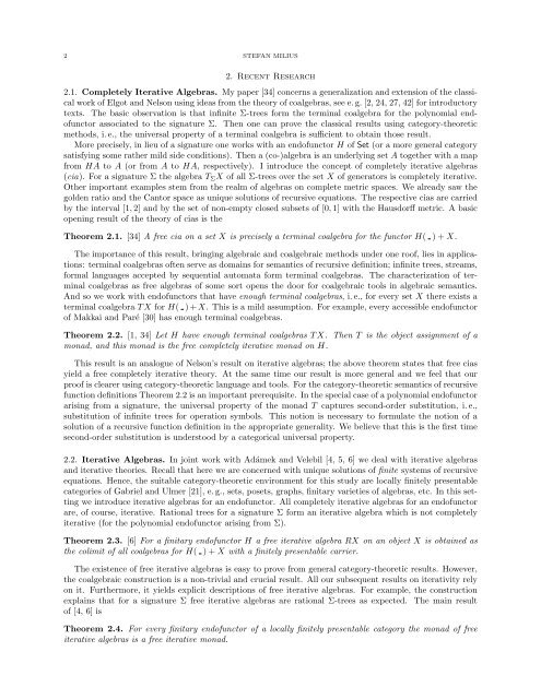 RESEARCH STATEMENT My current research interests lie in ...