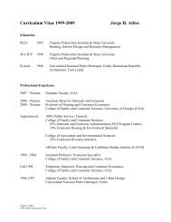 Curriculum Vitae 1999-2009 Jorge H. Atiles - College of Human ...