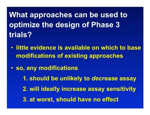 Improving Assay Sensitivity In Phase 3 Trials: Existing Data - immpact