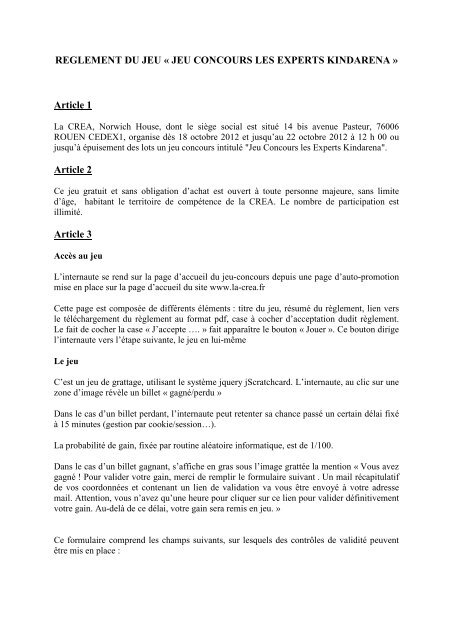 Article 1 - La Crea