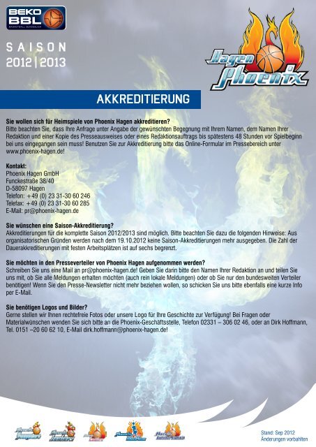 Pressemappe 2012/2013 als PDF herunterladen - Phoenix Hagen