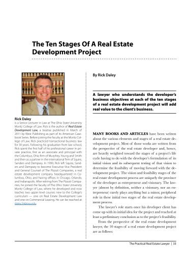 The Ten Stages Of A Real Estate Development Project