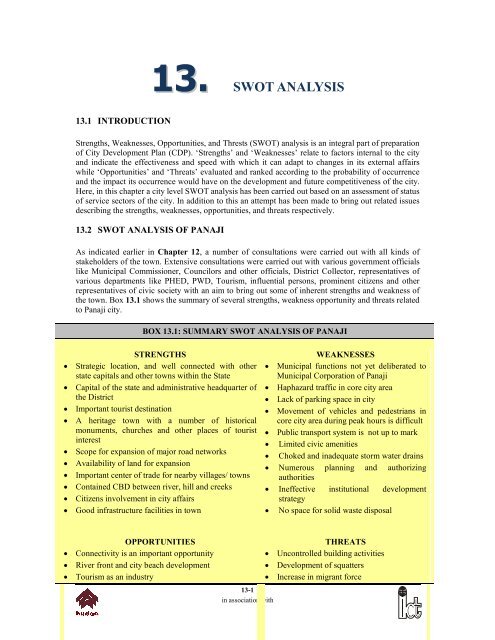 13. SWOT ANALYSIS - JnNURM