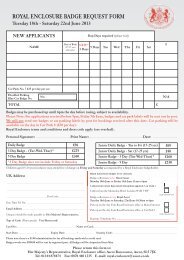 ROYAL ENCLOSURE BADGE REQUEST FORM - Ascot Racecourse