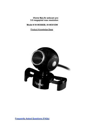 MyLife Webcam pro Model #IH-350DB IH-W351DW