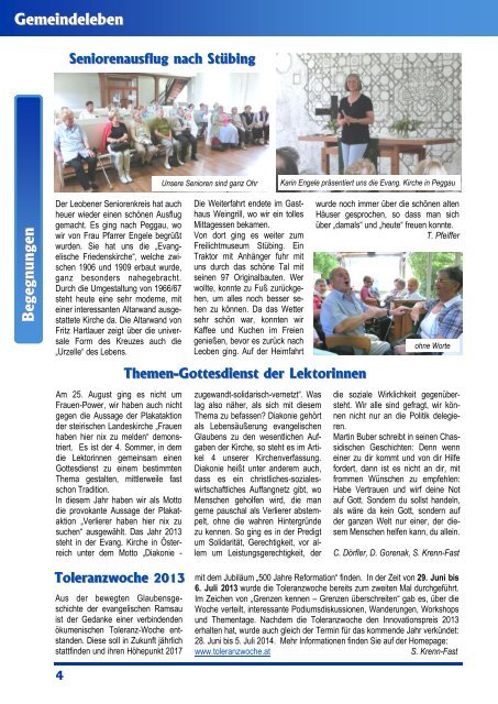 Ausgabe Herbst 2013 - Evangelische Pfarrgemeinde Leoben