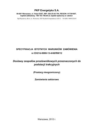 SIWZ (pdf 868 kB) - PKP Energetyka