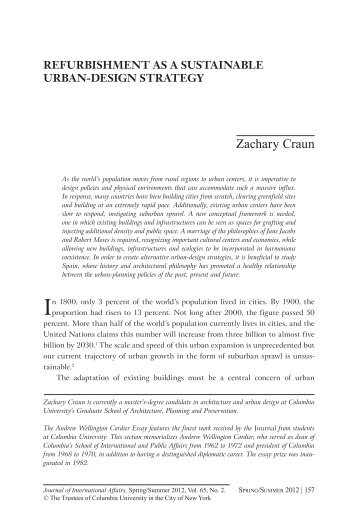 Zachary Craun - Journal of International Affairs - Columbia University