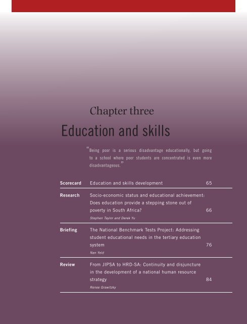 CHAPTER 3 Education and skills - Institute for Justice and ...