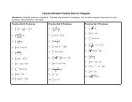 Calculus II Sample Gateway Exams â Summer 2001