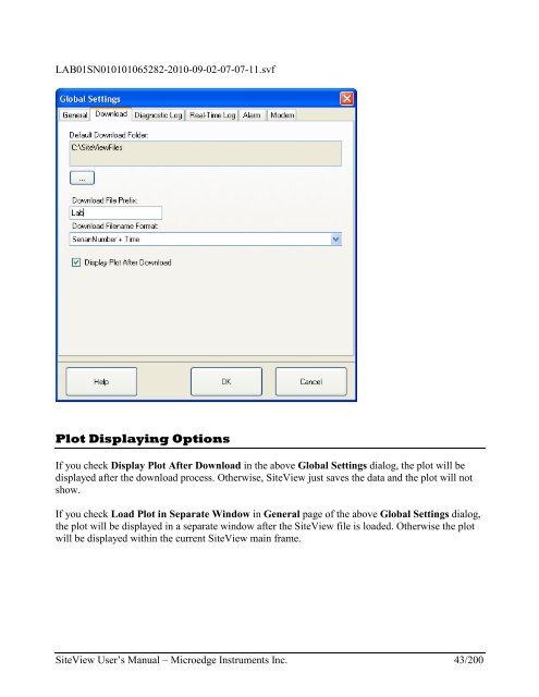 User's Manual SiteView â Data Logger Software