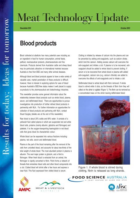 Blood products. - Red Meat Innovation