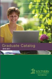 Grad Catalog 2010-11.docx - Southern Adventist University